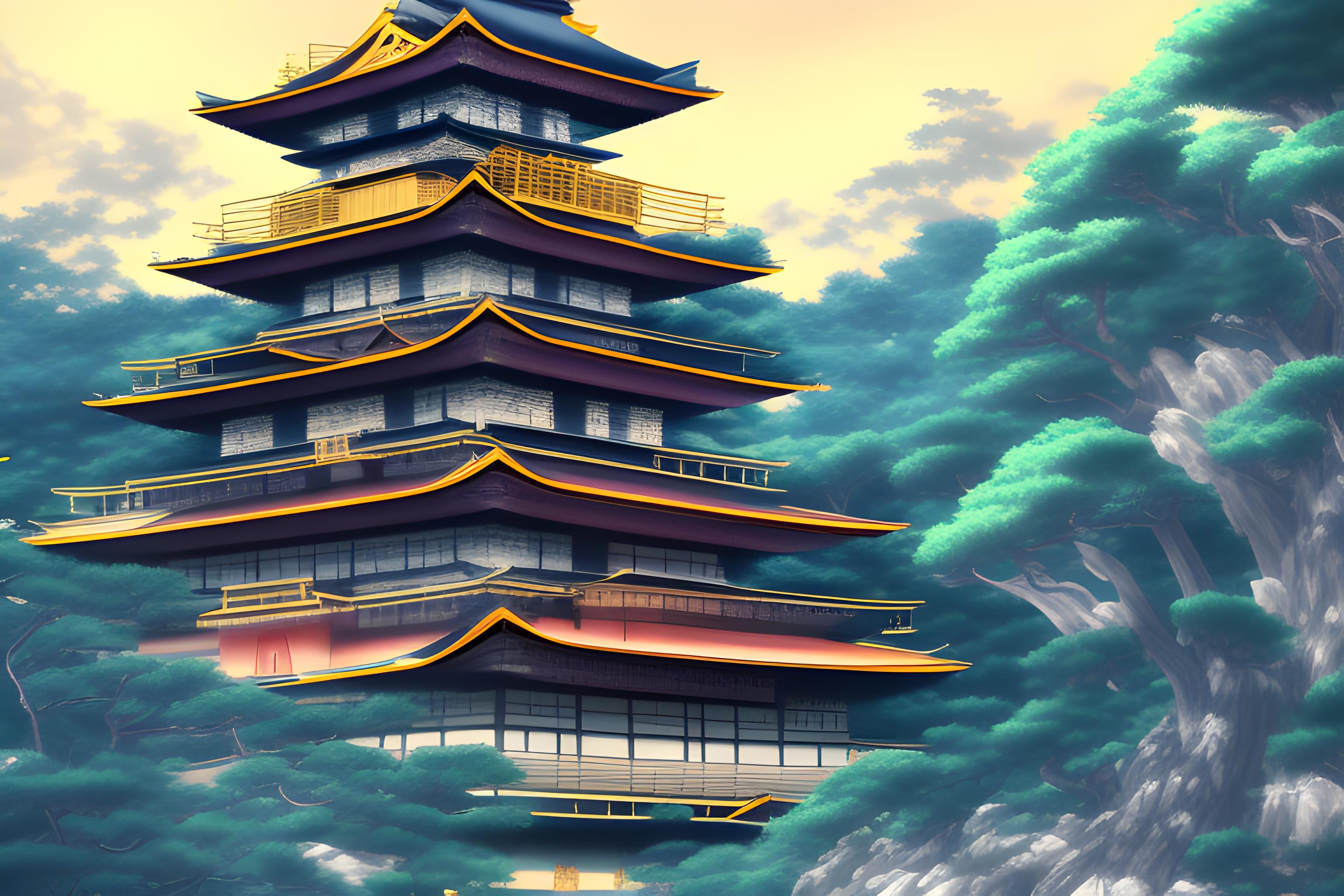 Free Vectors | Spring temple _ anime background